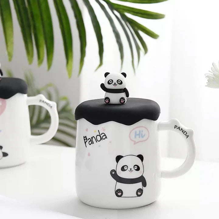 Panda Mug with Silicone Lid and Spoon™