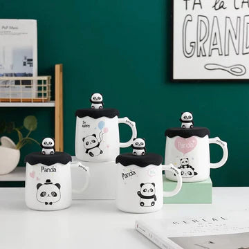 Panda Mug with Silicone Lid and Spoon™