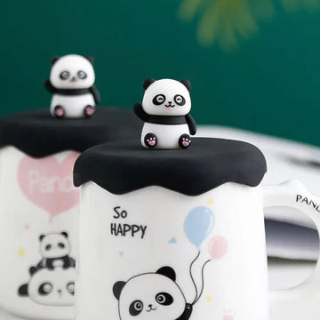 Panda Mug with Silicone Lid and Spoon™