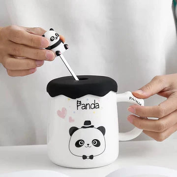 Panda Mug with Silicone Lid and Spoon™